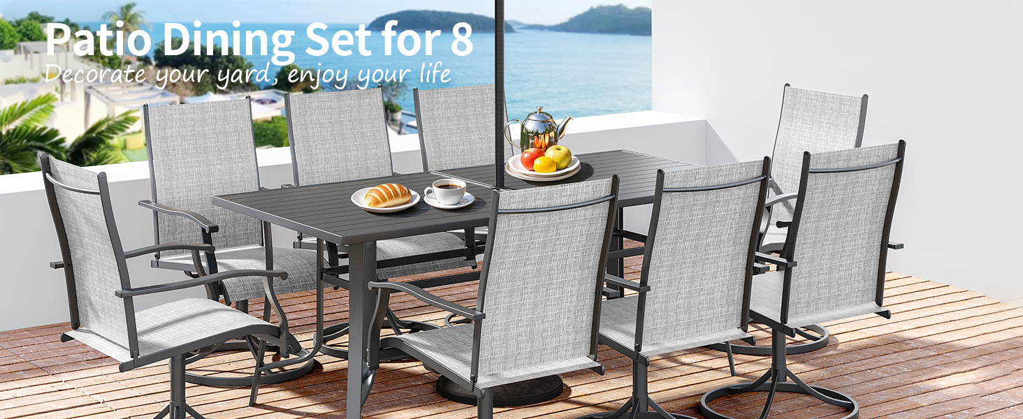 patio dining set for 8