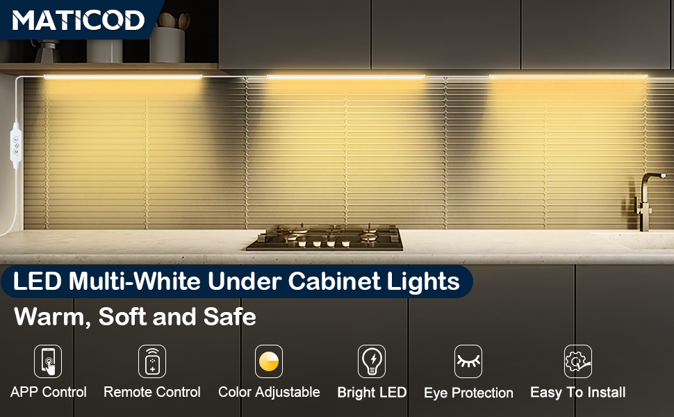 MATICOD Under Lights, Dimmable White LED Under Lighting