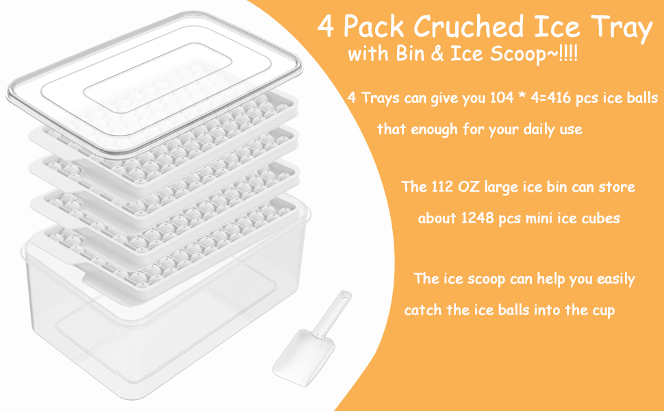 Mini Ice Cube Trays, Stackable 0.6in Small Ice Maker for