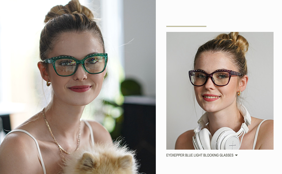 Eyekepper Computer Glasses Blue Light Filter Eyeglasses Blue Glare Blocking Men Women