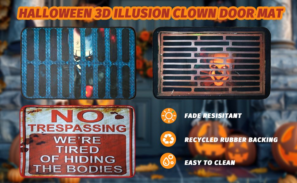 CHAROUP 31.5 x 19.7 Inch Halloween Door Mat Horror Funny