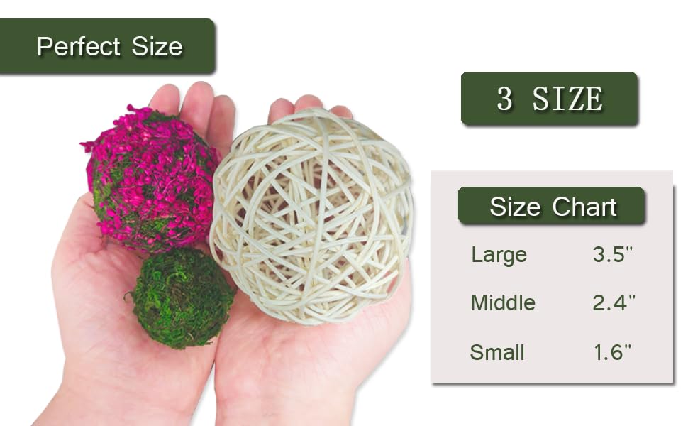 OrgMemory Decorative Balls, Wicker Balls, 24pcs, 3.5"/2.4