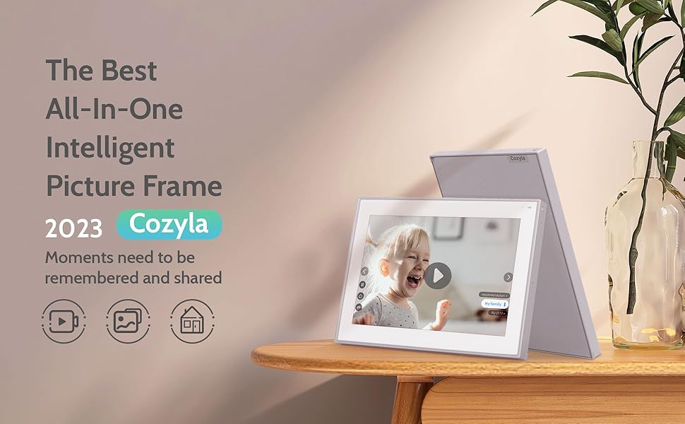 Cozyla WiFi Digital Picture Frame Builtin Alexa, 10.1