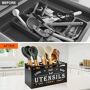 extra large utensil holder for kitchen counter