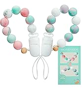 Pacifier Clip Holder Boy Girl Mominside Silicone Teething Beads Relief Teether Toy