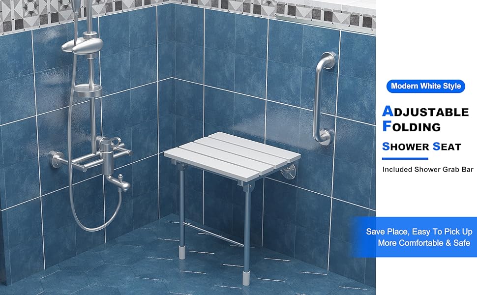 Folding Shower Seat Wall Mounted, Foldable Wall Wood Shower