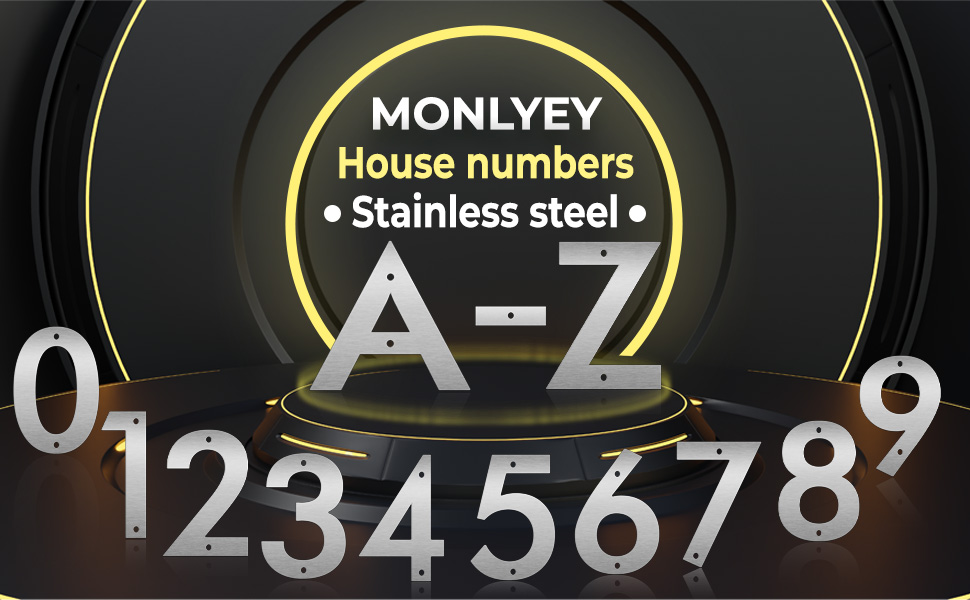 4 Inches Stainless Steel Floating Door Numbers and Metal