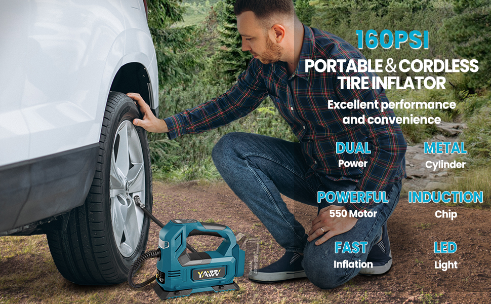 Cordless Tire Inflator Air Compressor for Makita 18V