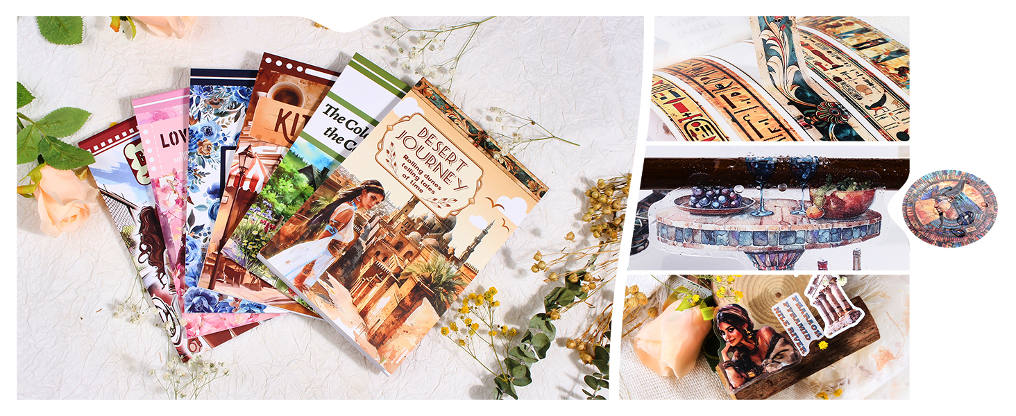 Junk Journal Pre-cut Sticker Book for Scrapbooking, Journaling Stickers for Adults, Scrapbook  