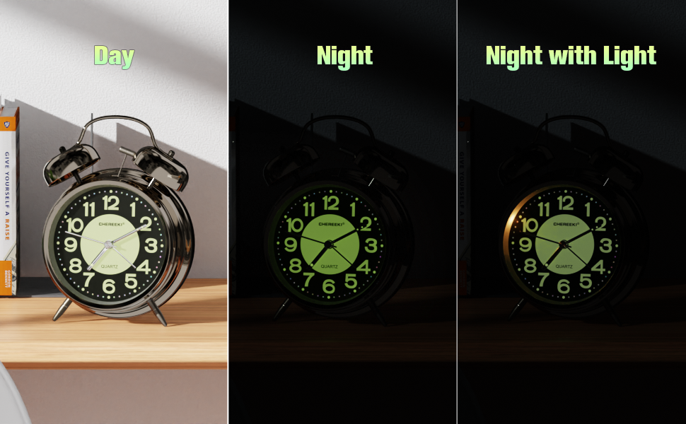 CHEREEKI Alarm Clock, Kids Alarm Clock for Heavy Sleepers with Twin