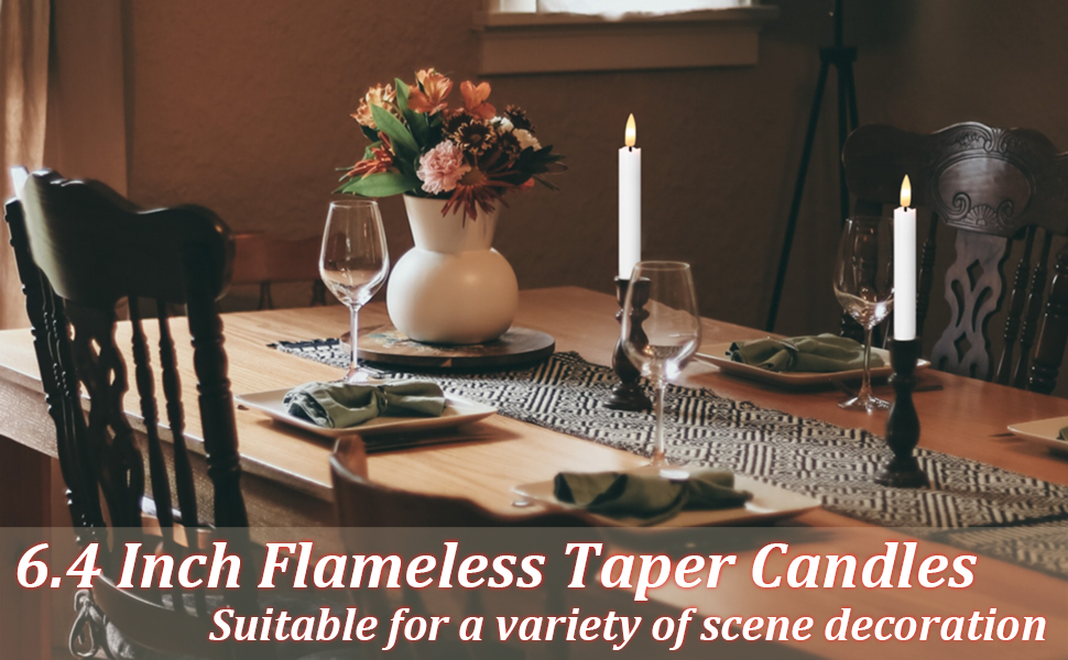 Yeelida Battery Operated Flameless Taper Candles with Two