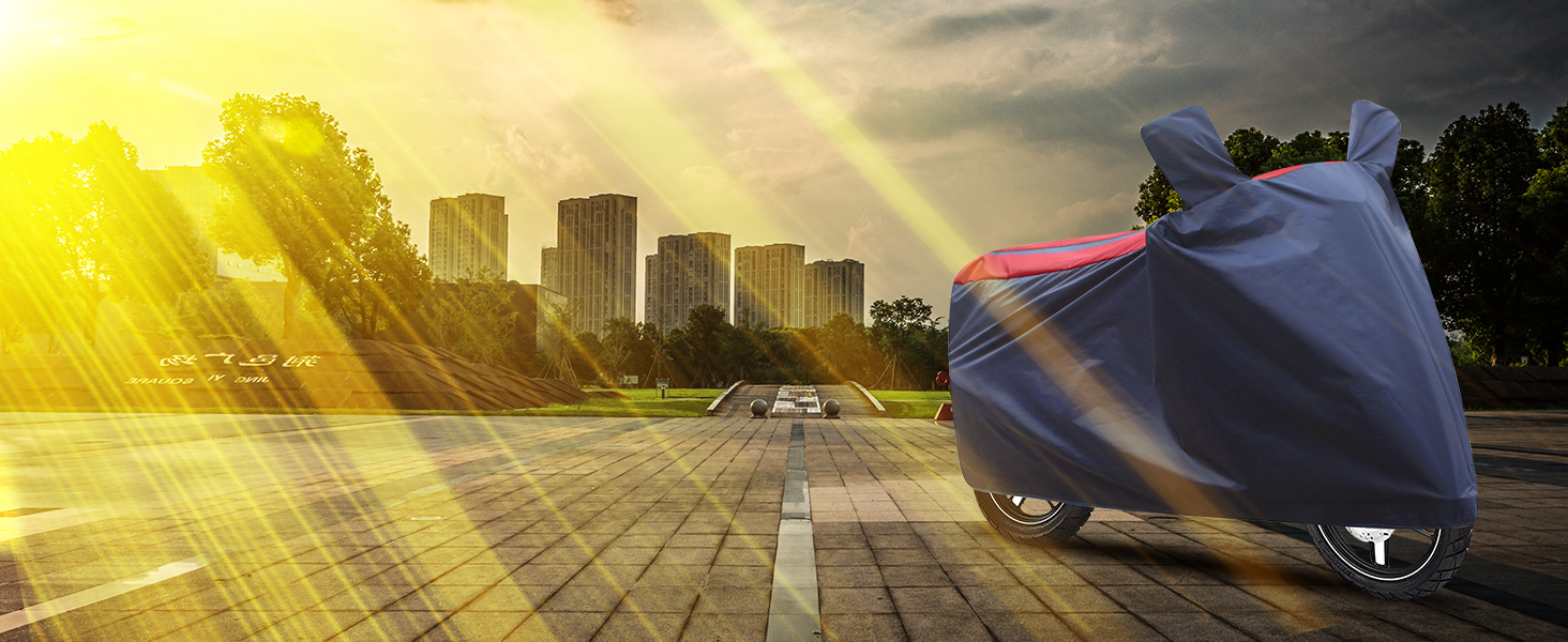 red & blue bike cover