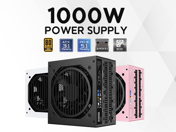 Amazon.com: Vetroo 1000W Black Power Supply ATX 3.1 Ready