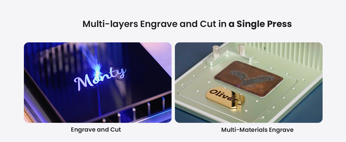 Multi-layers Engrave and Cut in a Single Press