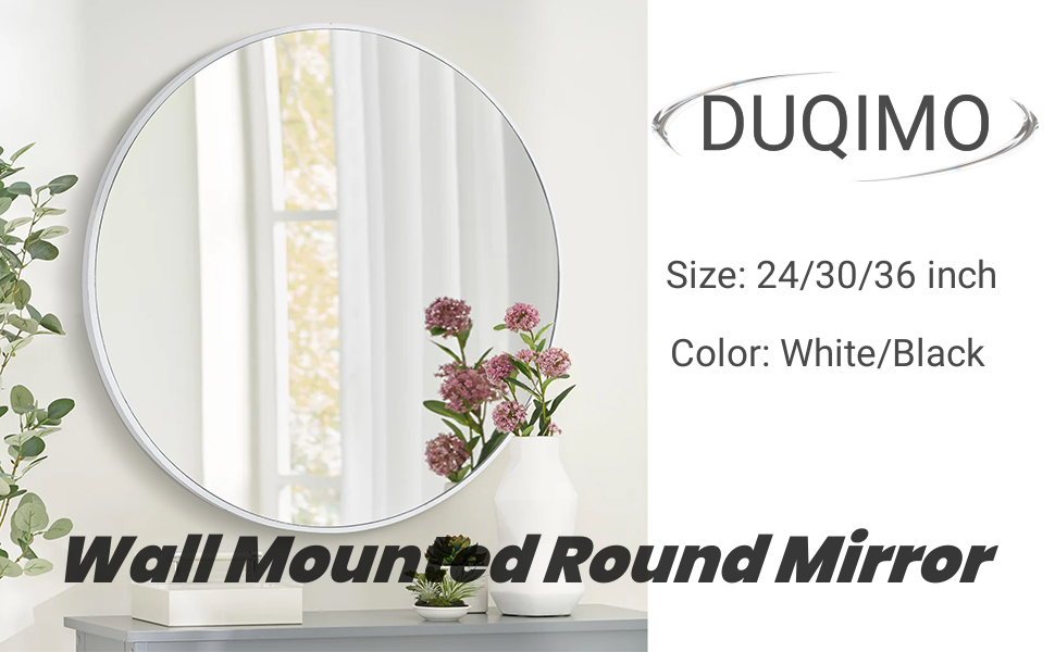 White Round Mirror 30 Inch, Circle Wall ... 9 white mirror