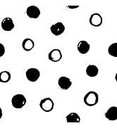 STICKEEP Black and White Polka Dot Wallpaper Modern Boho Polka Dot Contact Paper Black Circle Acc...