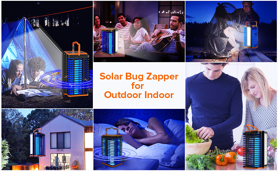Solar Bug Zapper for Outdoor Indoor, Cordless