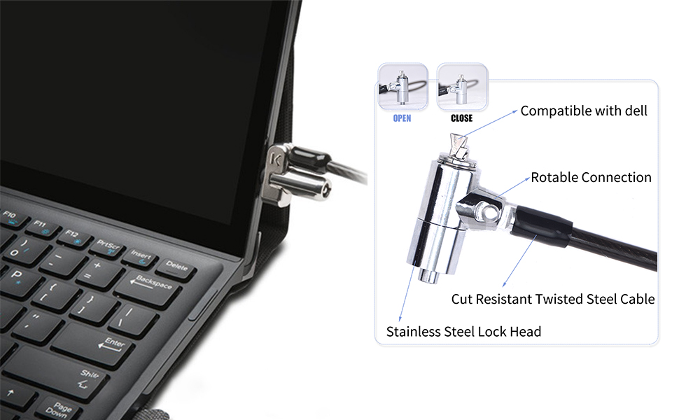 I3C Laptop Lock for N17 Dell Laptop, Keyed Laptop Cable