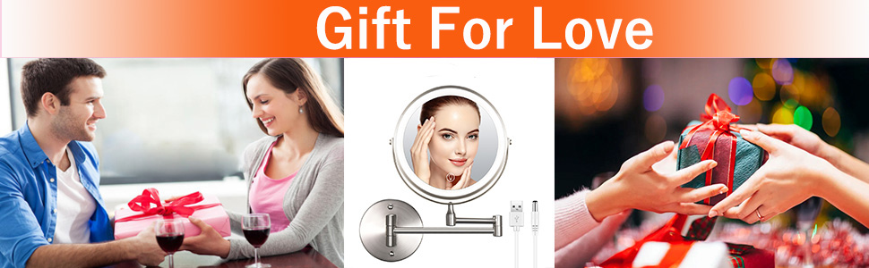 lighted makeup mirror with magnification