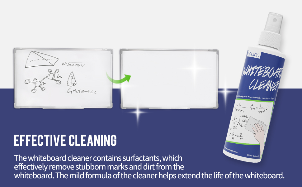 loukin NonToxic Whiteboard Cleaner, 3.4oz Dry Erase Board