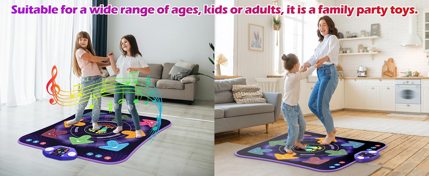 Dance Mat for 312 Year Old Girls & Boys, Light Up 8 Buttons Dance Mats