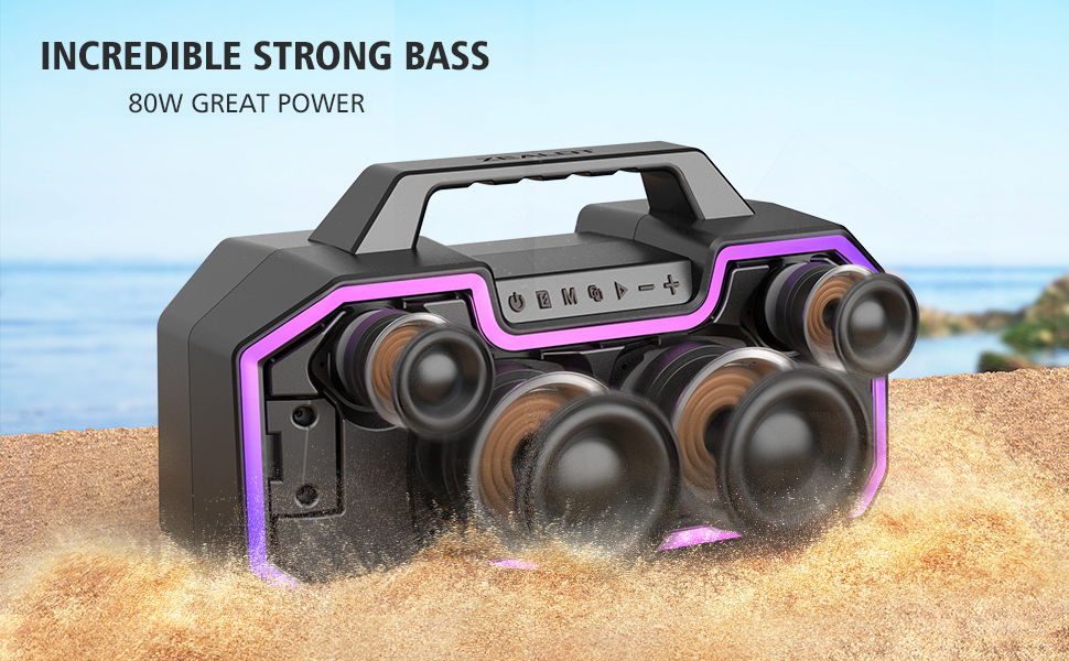 Bluetooth Speaker,ZEALOT 80W Bluetooth Speaker Wireless, Loud Bluetooth