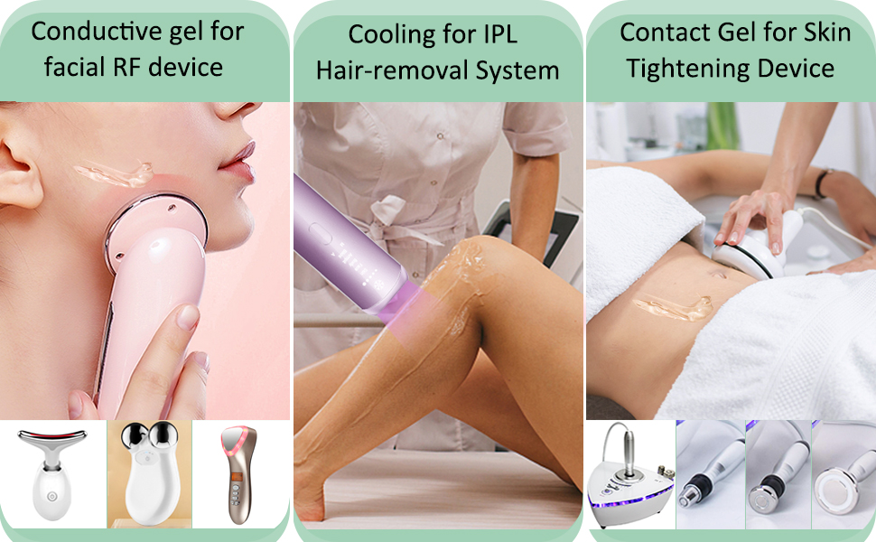 RF Gel for Face and Body has a moisture rich formula to keep the skin hydrated and lubricated