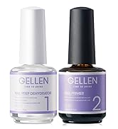 Gellen Nail Dehydrator and Primer Set, Hema-free Nail Prep Dehydrator & Acid-free Bond Primer for...