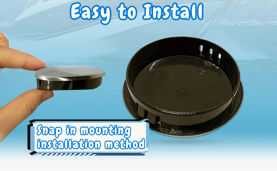 Boat Steering Wheel Centre Cap, 2.5in Snap in Boat Steering