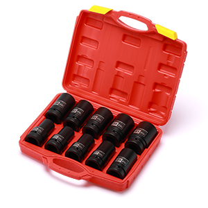 CASOMAN 10PCS 1-Inch Drive Deep Impact Socket Set