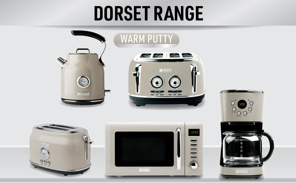 Haden Dorset ‎75003 Stainless Steel 900W Retro Toaster 2 Slice Wide Slot w/Removable Crumb Tray