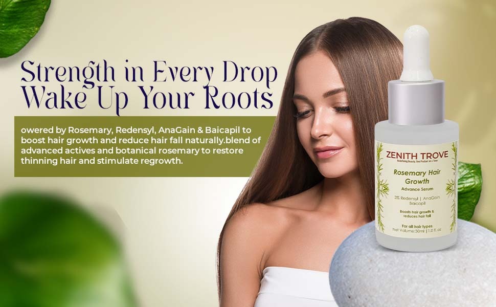 Zenith Trove Rosemary Hair Growth Serum with 3% Redensyl