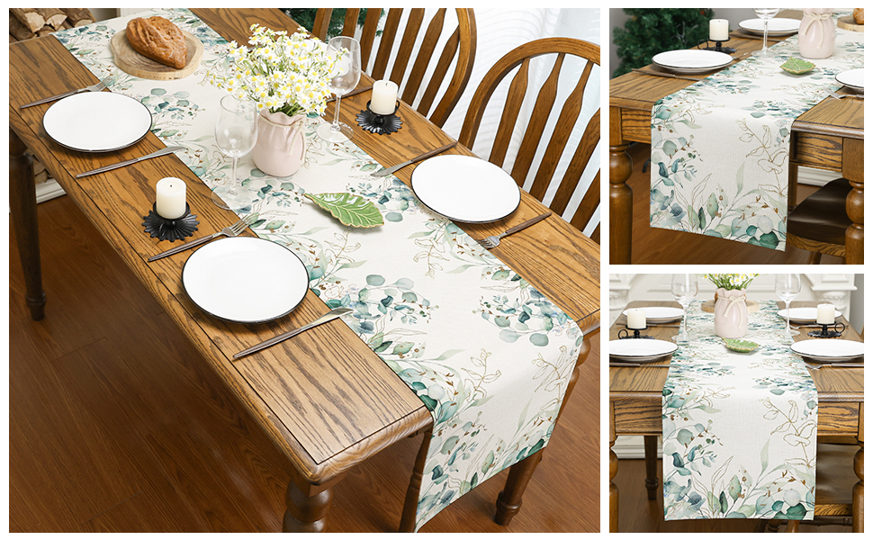 Siilues Spring Table Runner, Spring Decorations Off White