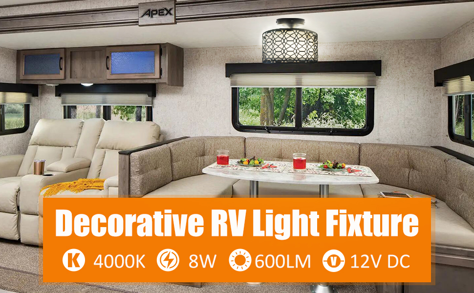 Facon 11'' RV Pendant Dining Table Light with Switch, Replaceable 2 x E26 LED Bulbs