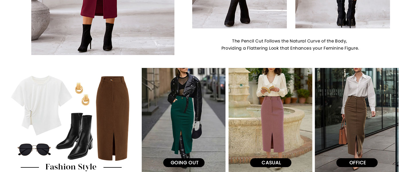 PRETTYGARDEN Work Skirts