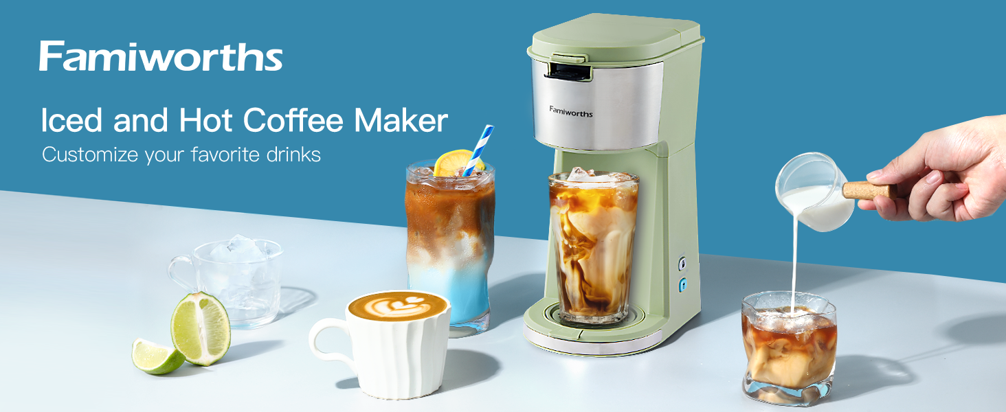 Famiworths Iced Coffee Maker, Hot and Cold Coffee Maker
