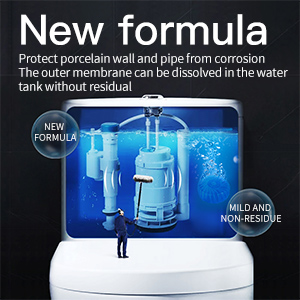 Safe formulation will not cause damage to the internal components of the toilet, pipes.
