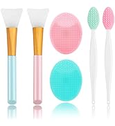 Silicone Face Scrubber, 2pcs Exfoliating Lip Brush, 2pcs Face Cleansing Brush,2pcs Silicone Face ...