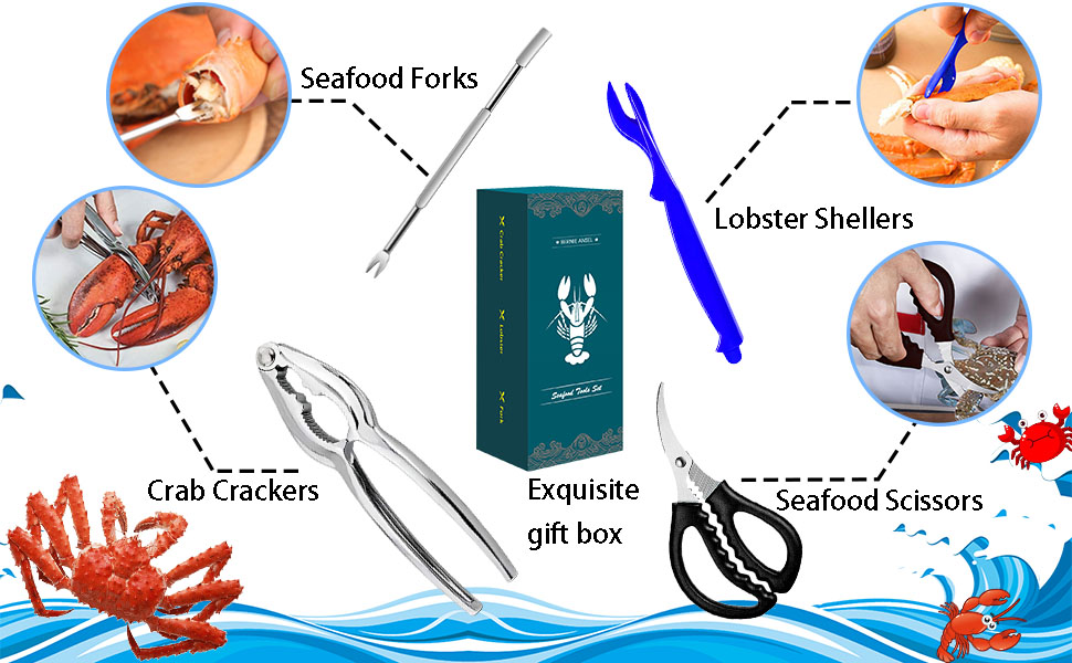 Seafood CrackersTools Nutcrackers Set, Crab Nut Lobster Crackers Tools