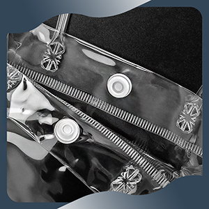 Each clear pvc plastic gift bag is designed with a small button