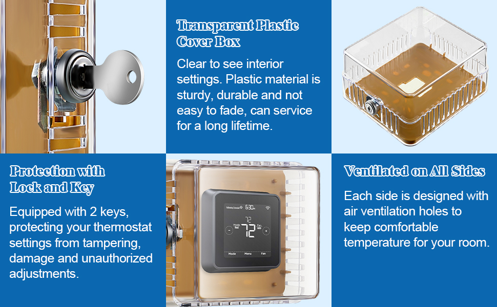 Dreyoo Thermostat Lock Box Cover with Key, Compatible with Honeywell