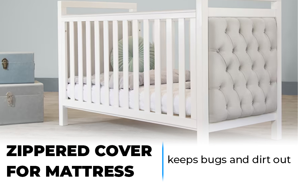 Bistras Deluxe Waterproof Zippered Crib Mattress Cover, 28