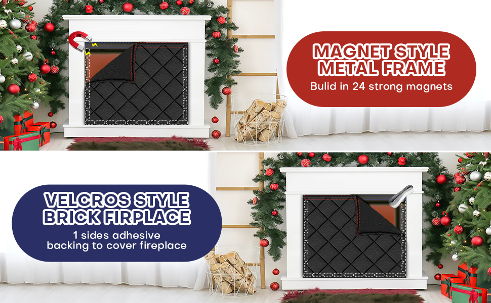 Fireplace Cover for Energy Saving, Fireplace Blanket with Complete
