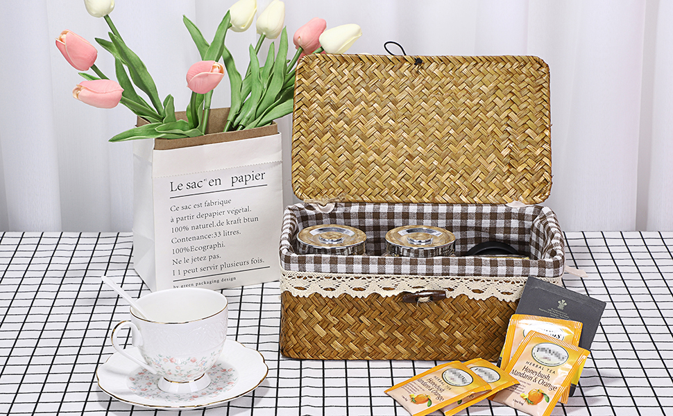 Hipiwe Woven Wicker Basket Bin with Removable liner