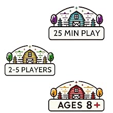 25 mins of play, 2-5 players, ages 8+