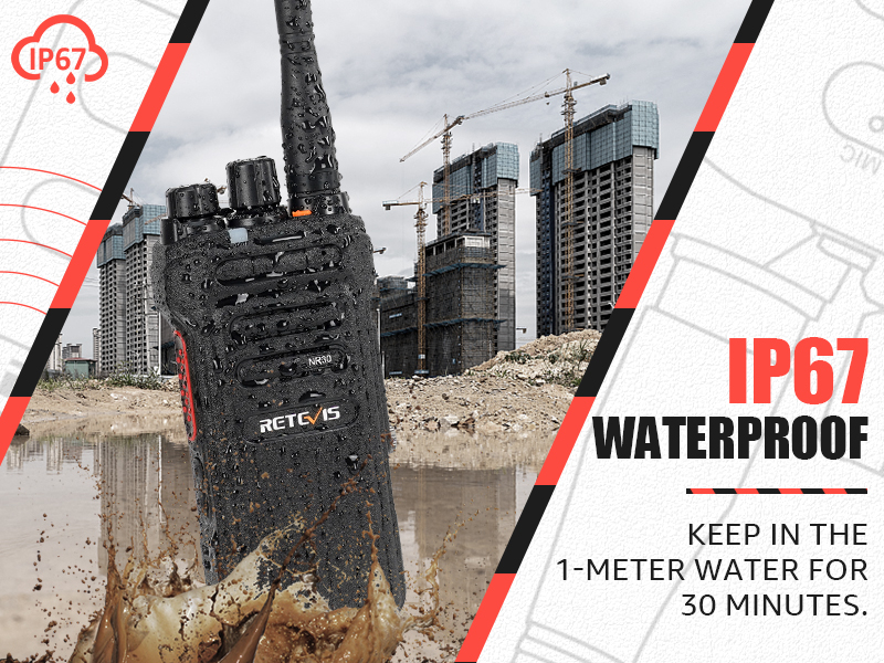 Retevis NR30 2 Way Radio Long Range, Waterproof Walkie Talkies with Mic, High Power Two Way Radios, Noise Cancelling, Group Call, for Manufacturing Contractor(4 Pack) 21 retevis nr30
