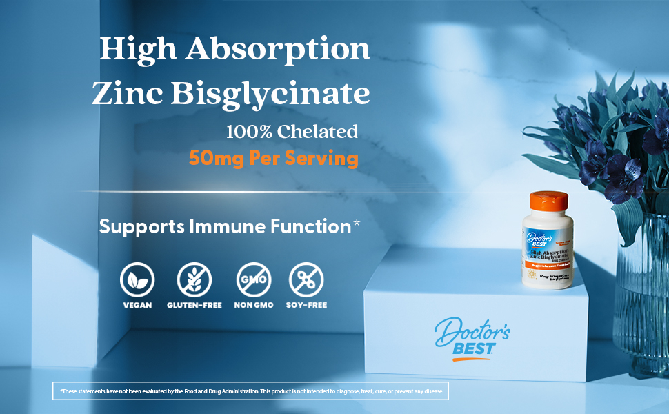Zinc Bisglycinate, Doctors Best, Minerals, Vitamins, Supplements