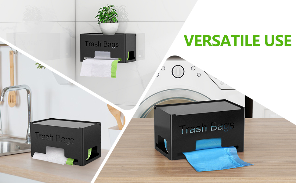STWWO Trash Bag Holder, Metal Trash Bag Dispenser Roll
