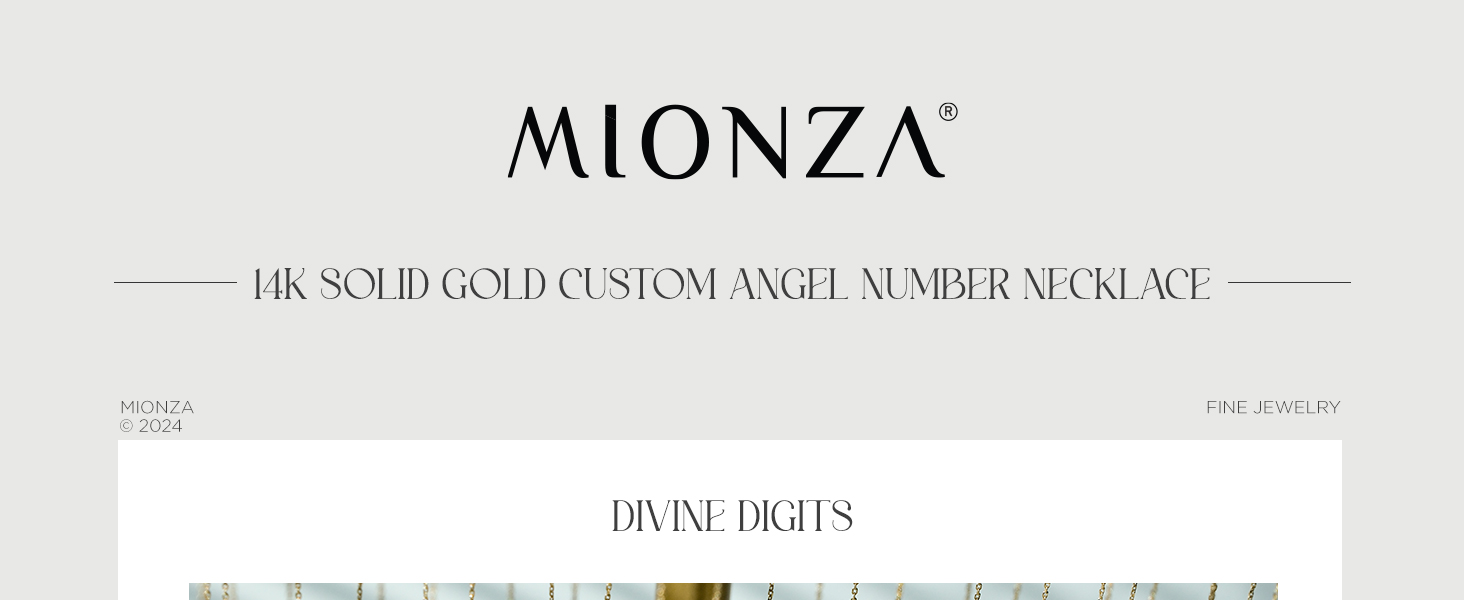 14K Solid Gold Angel Number Necklace