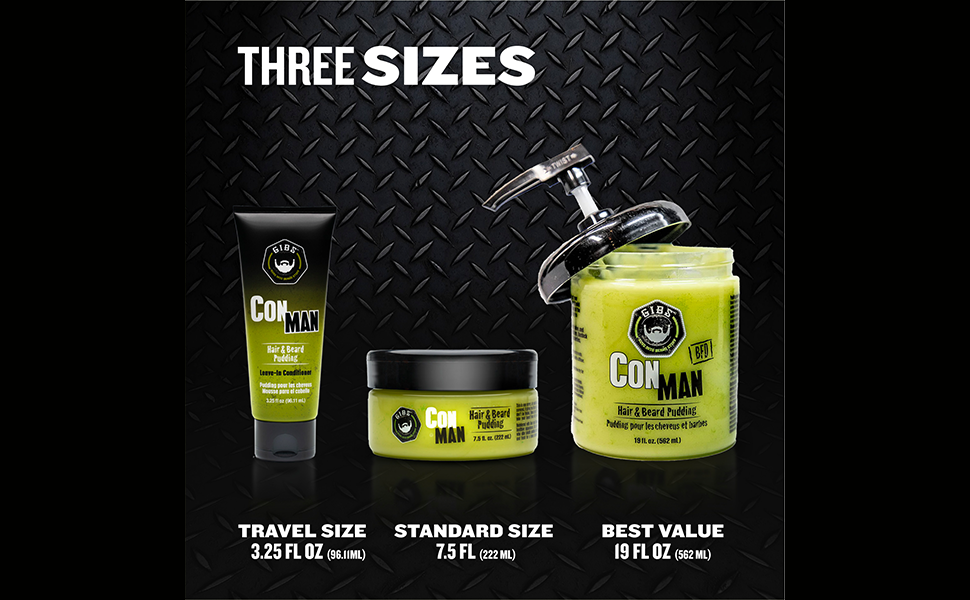 GIBS Grooming Con Man Hair & Beard Pudding, 19 Fl Oz